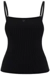 Shop Courrèges Ribbed Sleeveless Top With In Black