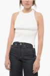 COURRÈGES RIBBED SLEEVELESS TOP WITH SUSPENDERS