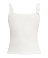 Courrèges Ribbed Sleeveless Vest In White