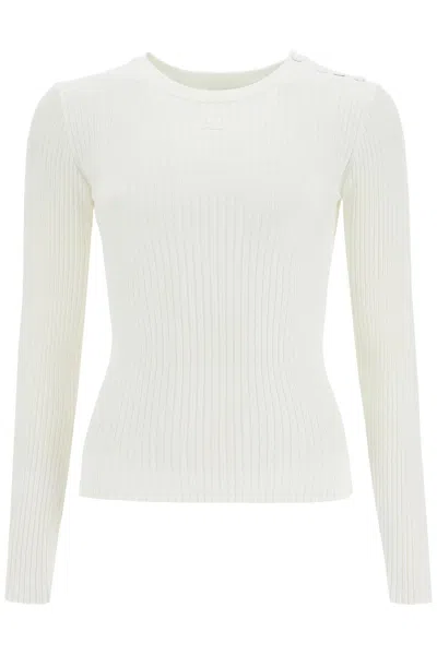 Courrèges Courreges Women's 'ribbed Stretch Knit Pullover Sweater In White
