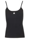 Courrèges Ribbed Tank Top In Black