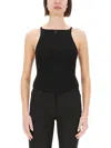 Courrèges Buckle 90s Rib Tank Top In Black