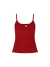 Courrèges Ribbed-knit Ribbed Tank-top In Red