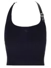 Courrèges Ribbed Tank Top With Buckle In Black