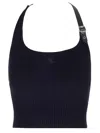 Courrèges Ribbed Tank Top With Buckle In Black