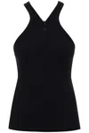 COURRÈGES RIBBED TANK TOP WITH ZIPPER ON THE NECKLINE