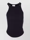 Courrèges Ribbed Tank With Metal Hardware And Piercing Detail