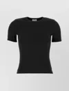 Courrèges Ribbed Texture Crew Neck Stretch Fit Top