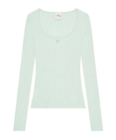Courrèges Ribbed Top In Green