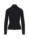 Courrèges Ribbed Turtleneck Sweater In Black