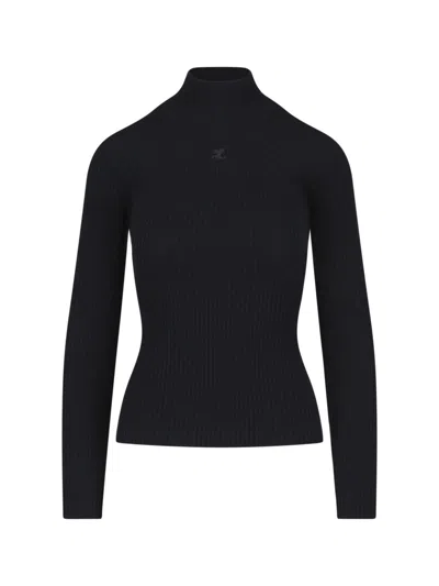 COURRÈGES RIBBED TURTLENECK SWEATER