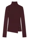 Courrèges Courreges Women Ribbed Turtleneck Sweater In Burgundy