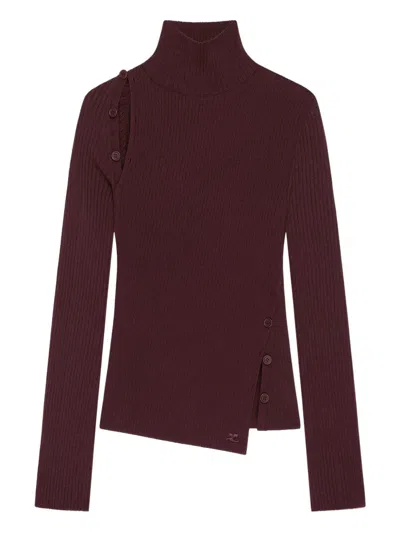 Courrèges Courreges Women Ribbed Turtleneck Sweater In Red