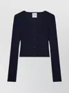 Courrèges Ribbed V-neck Cropped Knitwear