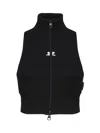 Courrèges Ribbed Vest With Contrasting Color Logo On The Front In Black