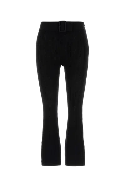 Courrèges Courreges Ribbed Viscose-polyester Trousers In Black
