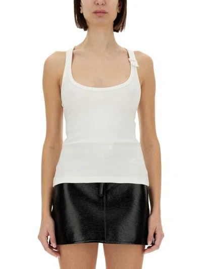 COURRÈGES RIBBED WHITE TANK TOP