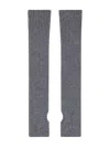 Courrèges Ribbed Wool Mittens In Grau