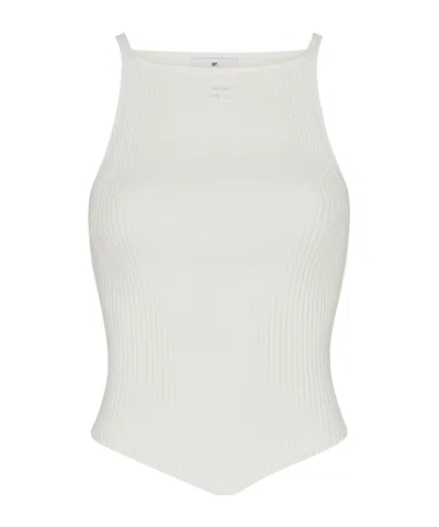 Courrèges Ribbed-knit Vest In White