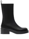 Courrèges Courreges Black Leather Ankle Boots In Black