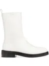 Courrèges Rider Leather Boots In White