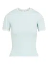 Courrèges Short Sleeve Crew Neck T-shirt Design In Blue