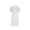 Courrèges A-line White Cotton Dress With Polo Collar In Beige