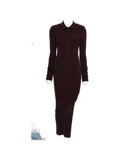 Courrèges Robe Sleeveless Maxi Dress In Burgundy