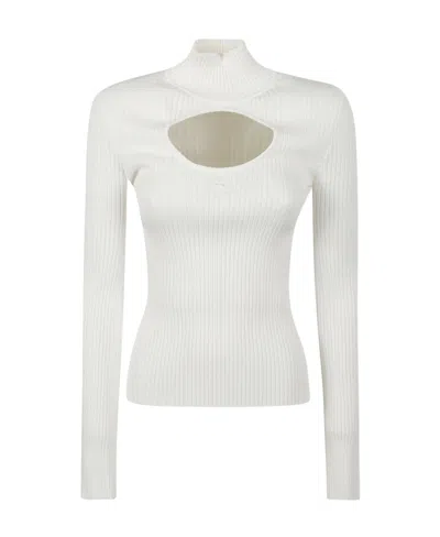 Courrèges Roll-neck Cut-out Jumper In White
