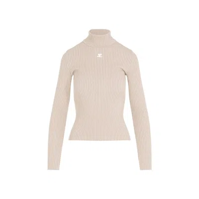 COURRÈGES COURRÈGES ROLL NECK RIBBED JUMPER WOMEN