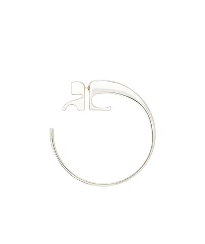 Courrèges Round Earrings In White