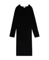 Courrèges Long-sleeve Knitted Midi Dress In Black