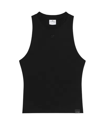 Courrèges Round-neck Vest In Black