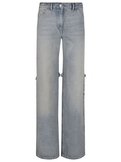 Courrèges Sailor Blue Baggy Pants In Light Blue Wash
