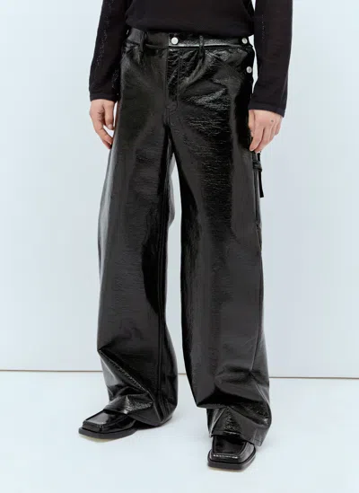 Courrèges Sailor Vinyl Pants In Black
