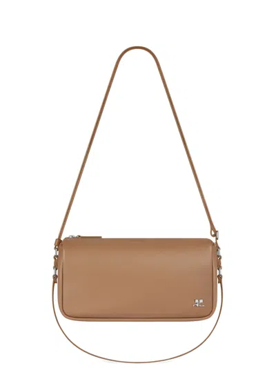 Courrèges Samll Three Sixty Shoulder Bag In Neutral