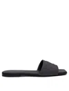Courrèges Leather Square Toe Flat Sandals