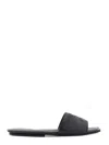 Courrèges Black Leather Sandals With Wide Strap Design In 9999 Black