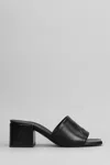 Courrèges Block Heel Sandals Embroidered Detail In Black