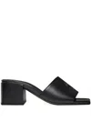 Courrèges Block Heel Sandals Embroidered Detail In Black