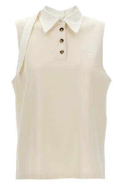 COURRÈGES COURREGES 'SANGLE SLEEVELESS' POLO SHIRT