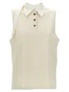 Courrèges Courreges 'sangle Sleeveless' Polo Shirt In Neutral