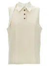 Courrèges Natural Multi-buttons Sweater In White