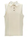 Courrèges Natural Multi-buttons Sweater In White