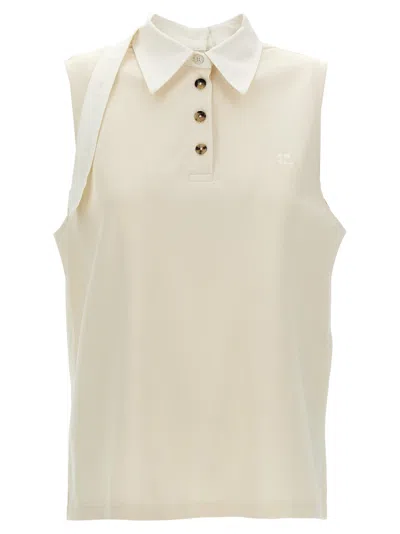 COURRÈGES SANGLE SLEEVELESS POLO SHIRT