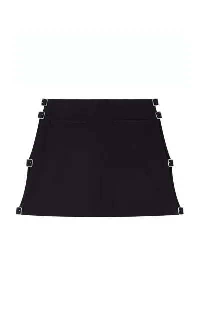 Courrèges Sangle Wool Mini Skirt In Black