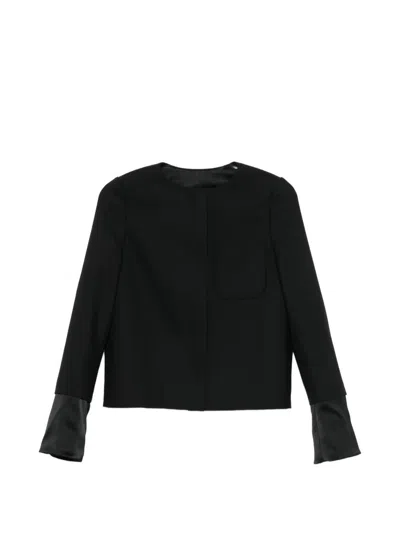 Courrèges Satin Cuff Jackets In Black