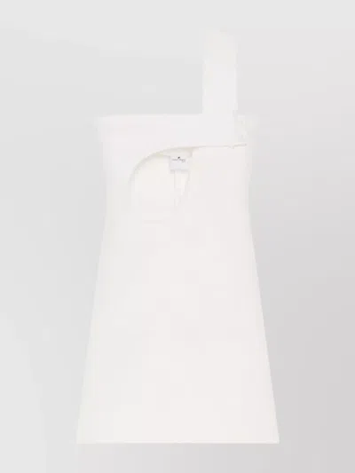 Courrèges Satin Dress Featuring Cut-out Detail In White