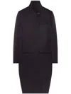 Courrèges Satin-finish Coat In Black