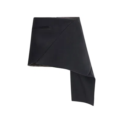 Courrèges Satin Mini-skirt In Black
